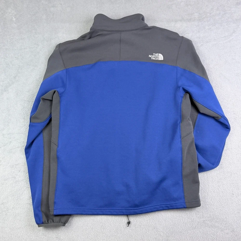 The North Face Mens Apex Bionic Softshell Jacket Blue Gray Full Zip Large AMWH